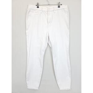 GOOD AMERICAN Petite Skinny Raw Hem Denim Always Fits White 14 - 18 Jeans NWT